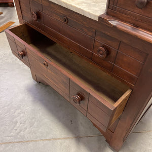 Antique 5 Drawer Chest w/Marble Insert