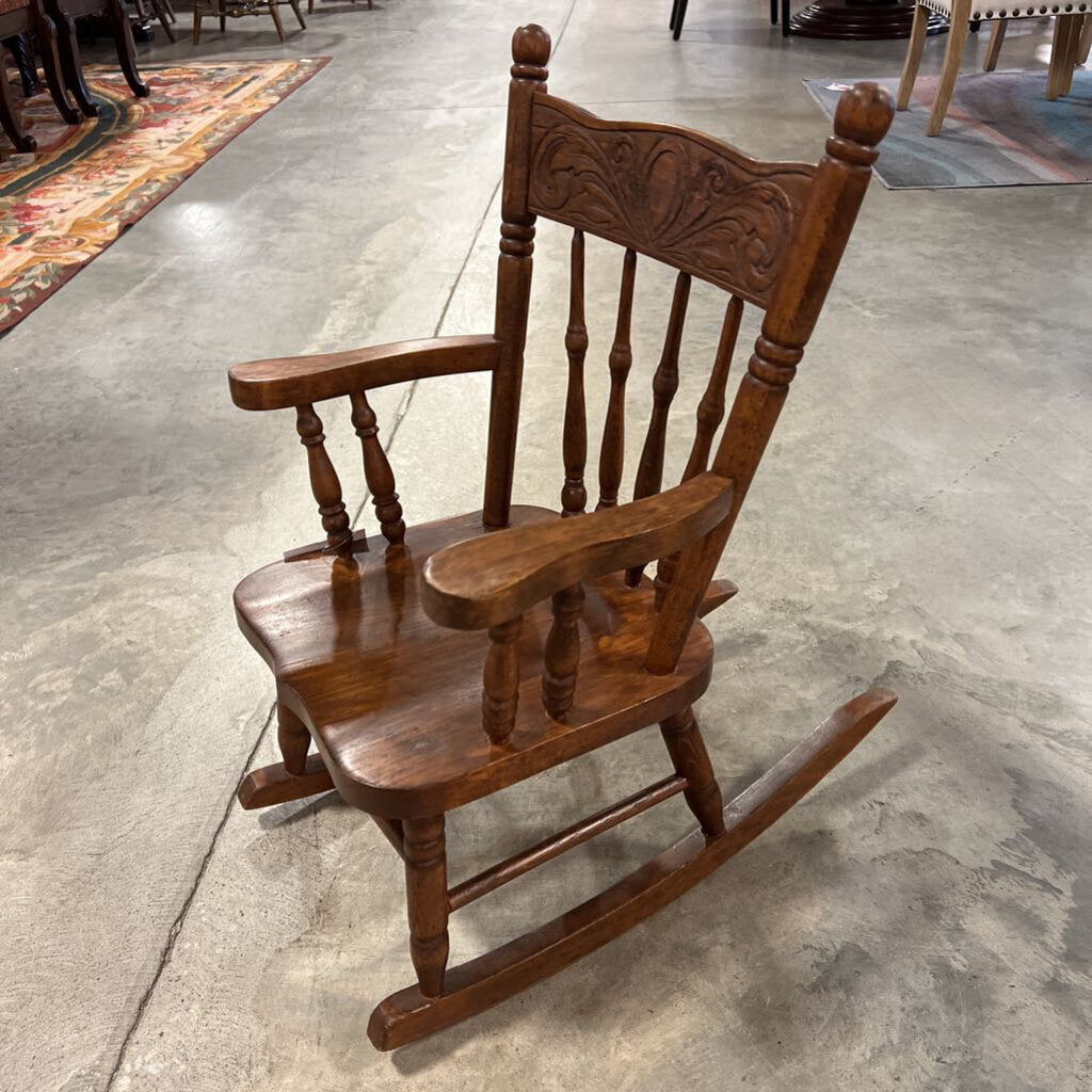 Antique Solid Wood Child Rocker