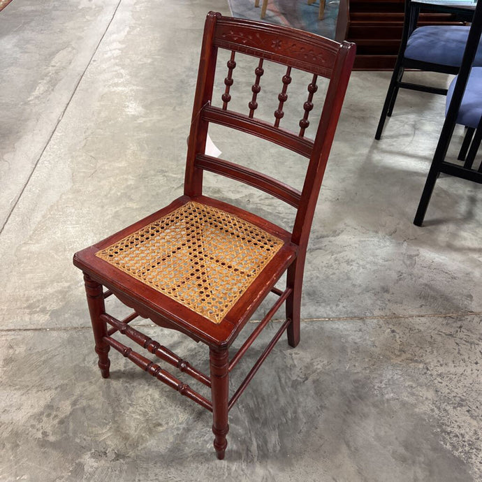 Vintage Red Cane Seat Chair