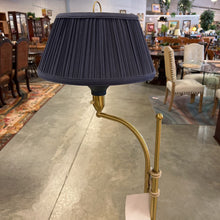 Load image into Gallery viewer, Brass Offset Floor Lamp w/Blue Shade