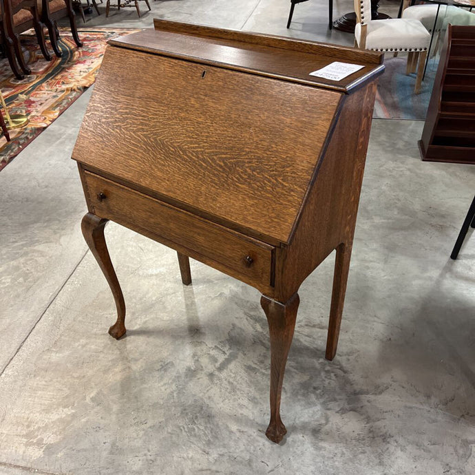 Vintage Oak Drop Front Secretary Desk