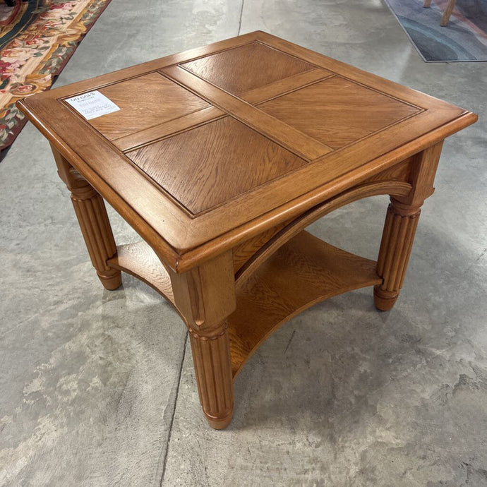 Oak End Table w/Inlay