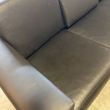 Load image into Gallery viewer, Squared Black Vinyl Sofa