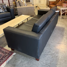 Load image into Gallery viewer, Squared Black Vinyl Sofa