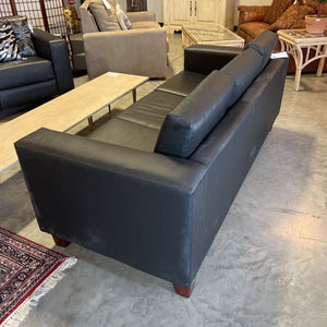 Squared Black Vinyl Sofa