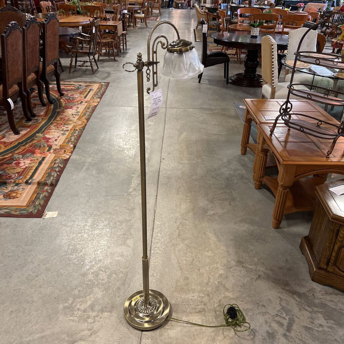 Vintage Brass Floor Lamp w/Foot Switch