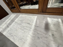 Load image into Gallery viewer, Antique Marble Top Cabinet w/2 Door/2 Drawers &amp; Trifold Mirror