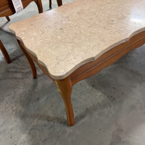 French Provincial Marble Top Coffee Table