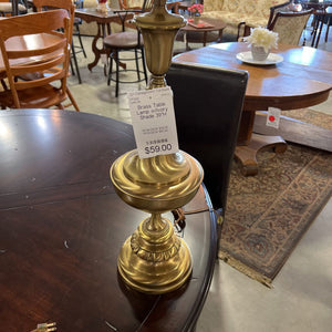 Brass Table Lamp w/Ivory Shade