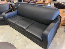 Load image into Gallery viewer, Rounded Black Vinyl Sofa