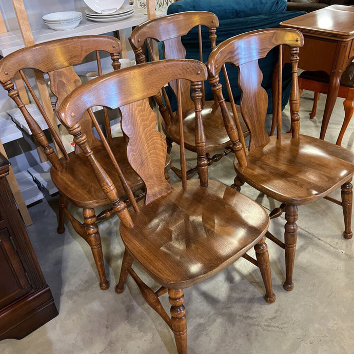 Set of 4 Vintage Oak Dining Chairs