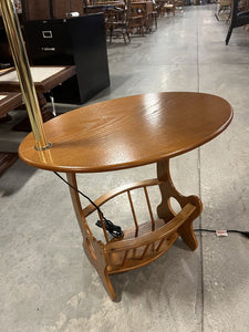 Oak Swing Arm Lamp Magazine Table