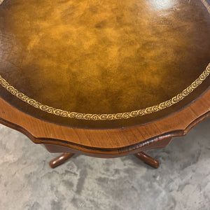 Round Leather Top Table