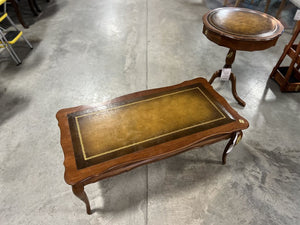 Leather Top Coffee Table