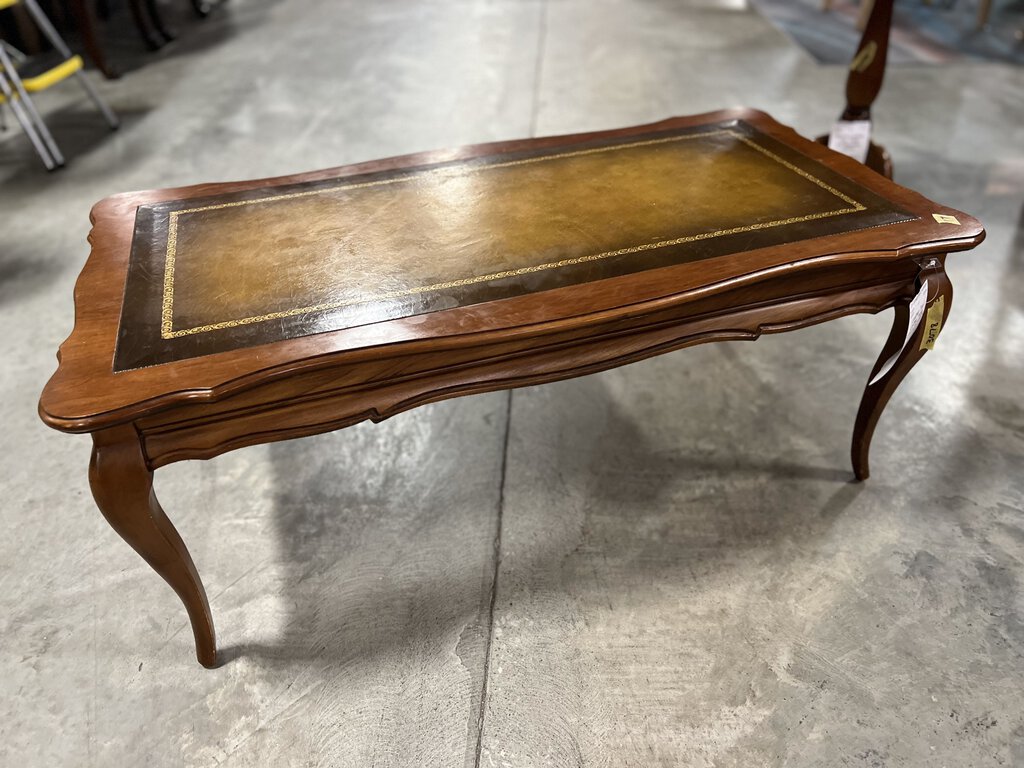 Leather Top Coffee Table