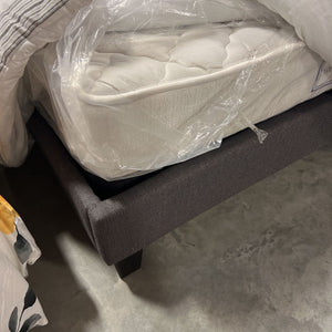 Full Size Gray Upholstered Platform bed w/ Boxspring