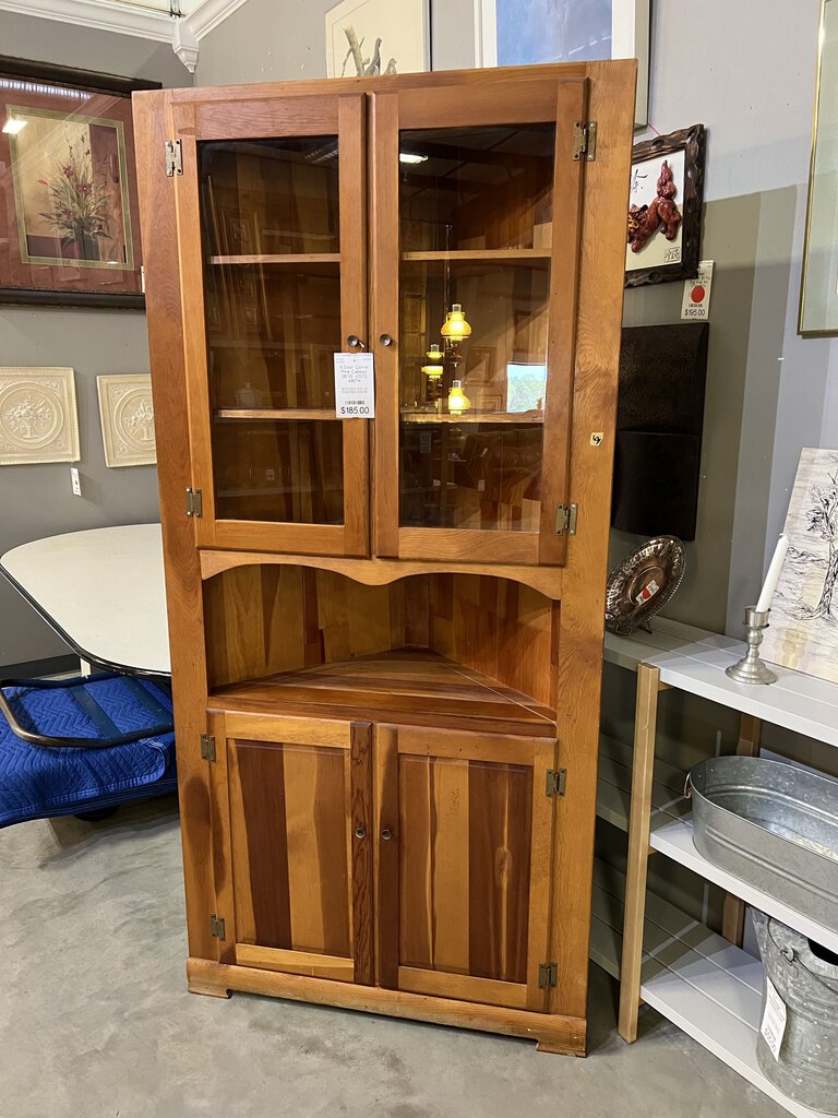 4 Door Corner Pine Cabinet