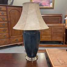 Load image into Gallery viewer, Dark Blue Table Lamp w/Beige Shade