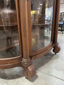 Antique China Cabinet w/Mirrored Back 1 Glass Shelf