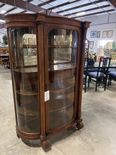 Load image into Gallery viewer, Antique China Cabinet w/Mirrored Back 1 Glass Shelf