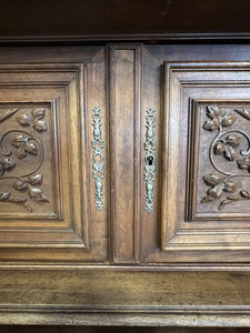 Antique Marble Top Ornate Sideboard