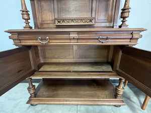 Antique Marble Top Ornate Sideboard