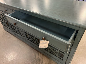 Teal Media Cabinet 2 Drawer/4 Door