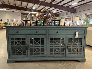 Teal Media Cabinet 2 Drawer/4 Door