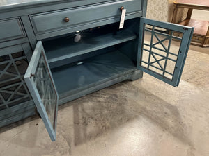 Teal Media Cabinet 2 Drawer/4 Door