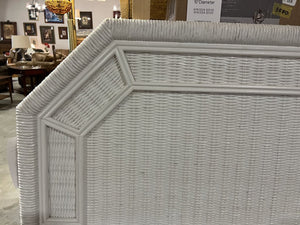 White Wicker Queen/Full Bed Frame