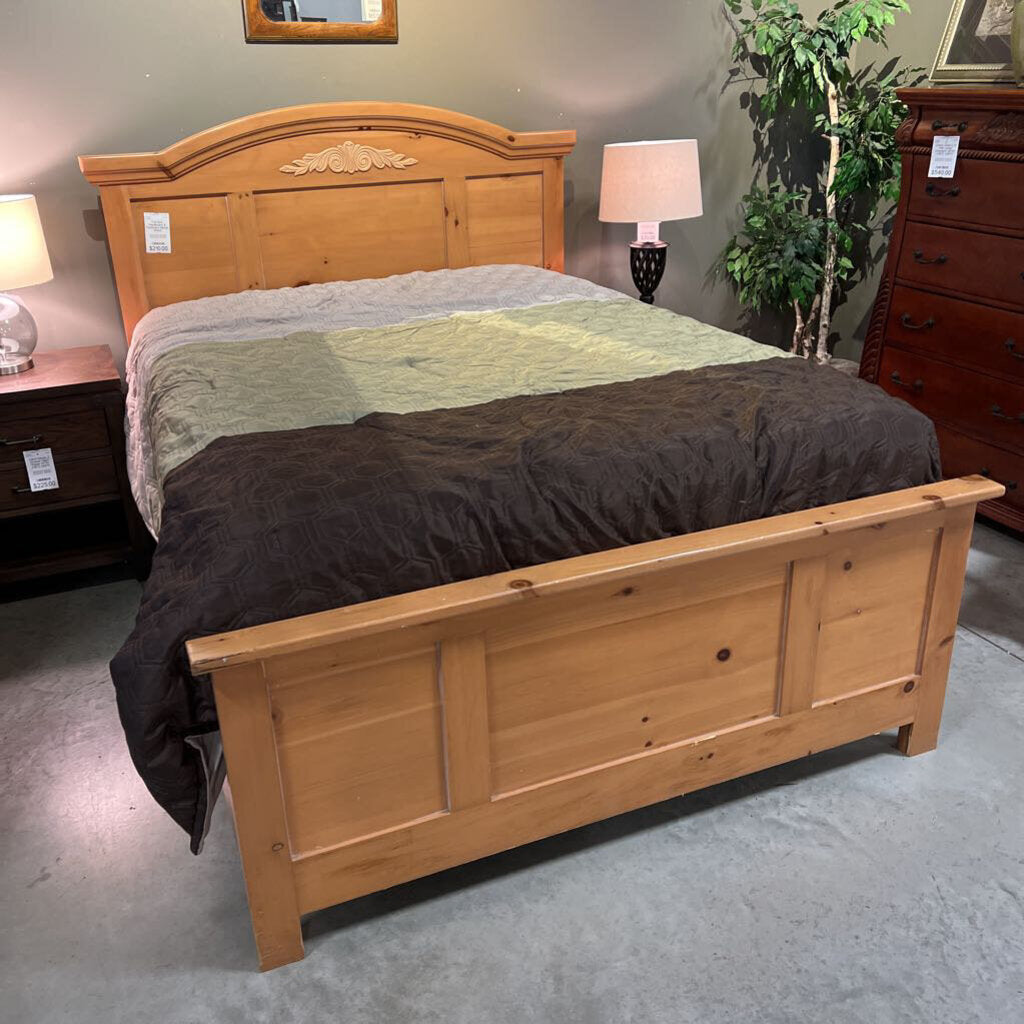 Full Size Headboard & Footboard Blonde Wood