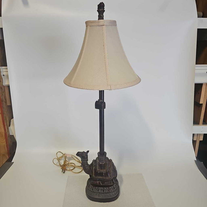 Camel Table Lamp w/Beige Shade