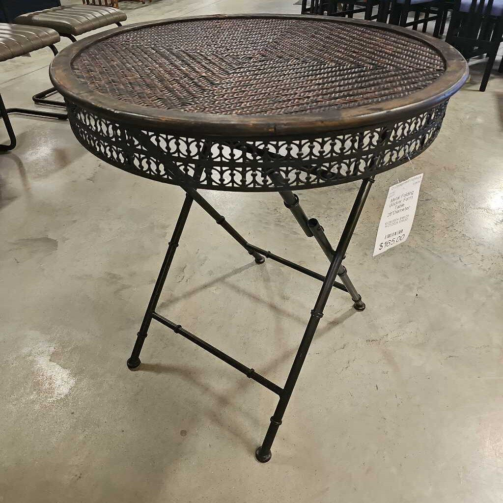 Metal Folding Wicker Form Table