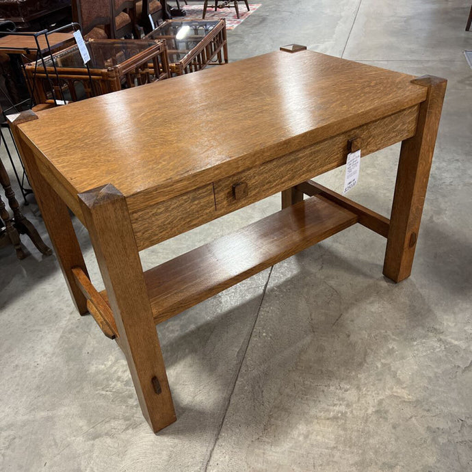 Craftsman Style Oak Library Table 1/Drawer