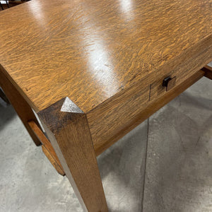 Craftsman Style Oak Library Table 1/Drawer