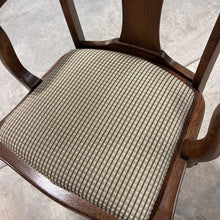 Load image into Gallery viewer, Green Checkered Accent Wood Chair