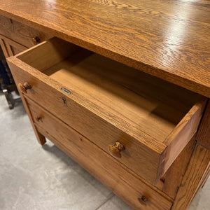 Antique Oak Sideboard w/Beveled Mirror