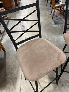 Black Metal Swivel Bar Stool w/Taupe Seat