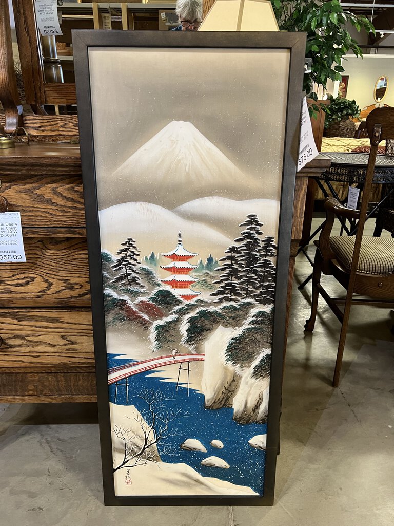 Framed Mt Fuji Winter Scene