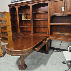 Hooker Large Office 7 Piece Set L Desk w/Dual Side Drawers, 2 Credenza Units Multiple Configurations Possible