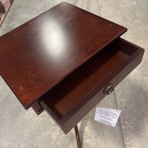 Cherry Tripod Base Lamp Table w/1 Drawer