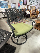 Load image into Gallery viewer, Hampton Bay Bistro Set Table w/ 2 Rocking Chairs Green Sunbrella seat Cushion