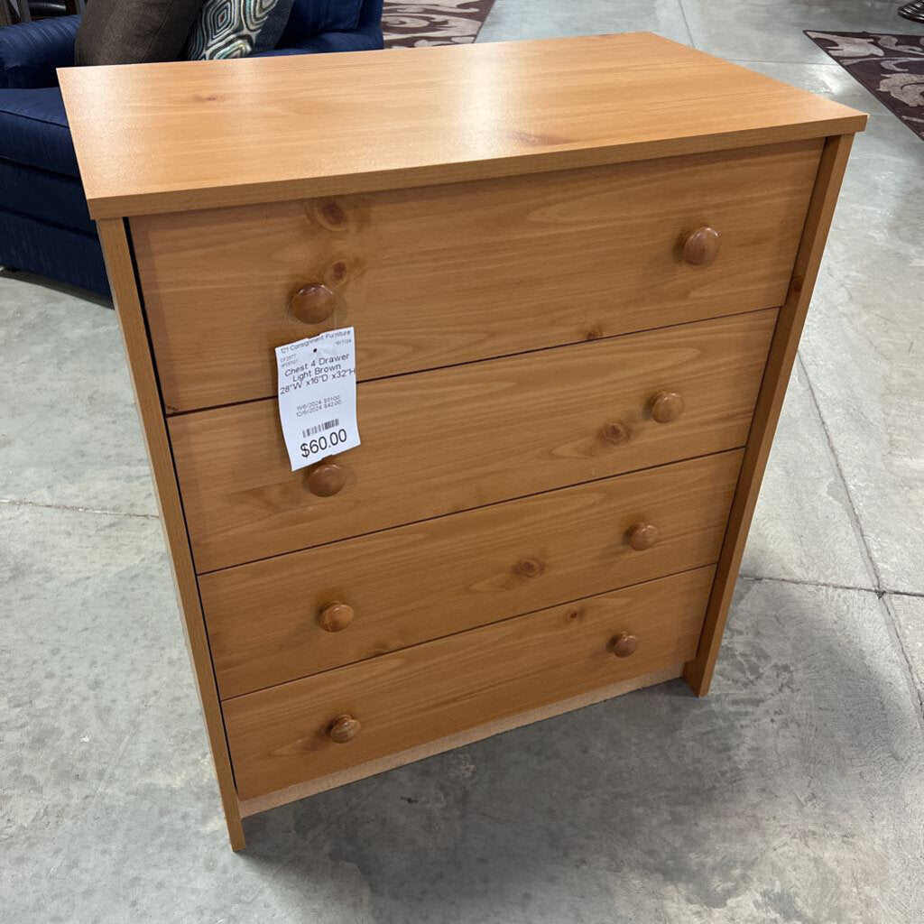 Chest 4 Drawer Light Brown