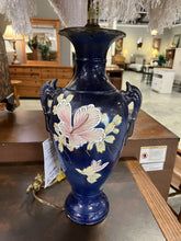 Load image into Gallery viewer, Ornate Blue Table Lamp w/Custom Made Shade