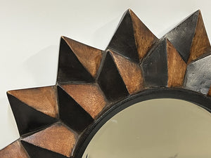 Wood Celestial Sun Mirror