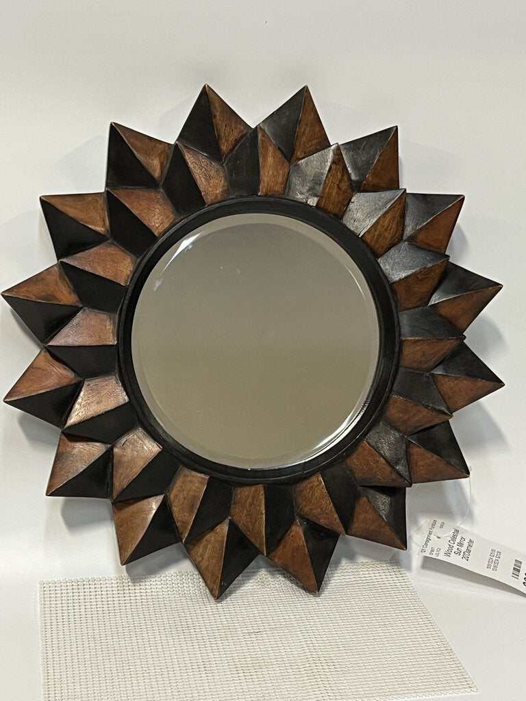 Wood Celestial Sun Mirror