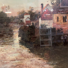 Load image into Gallery viewer, Ornate Framed &quot;Fritz Thaulow Village on the Bank&quot;