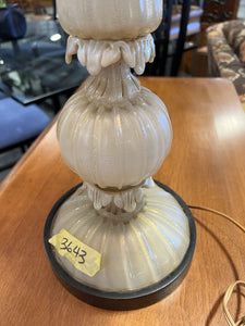 Vintage Murano Glass Table Lamp w/ White Shade