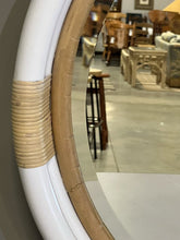 Load image into Gallery viewer, Serena &amp; Lily Round White Mirror w/Rattan