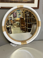 Load image into Gallery viewer, Serena &amp; Lily Round White Mirror w/Rattan